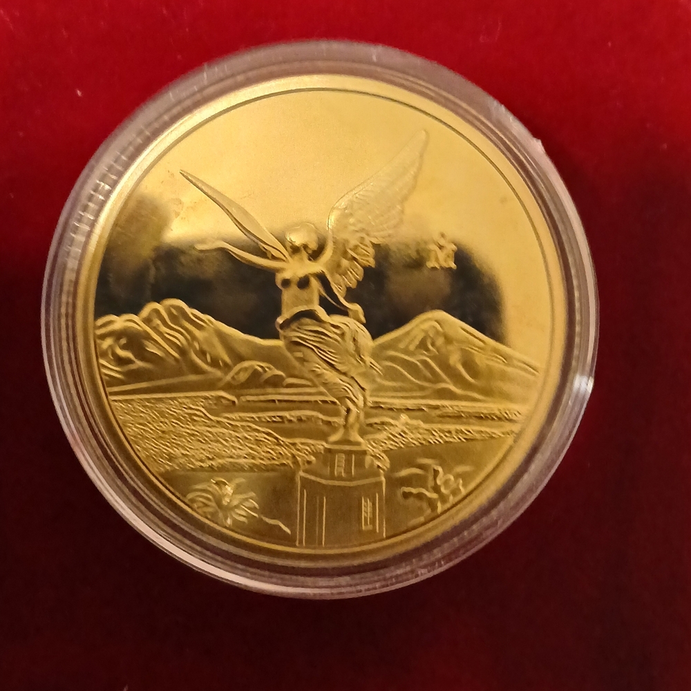 2010 1/4 Gold Plated Liberated Mexico Angel Coin - Picture 2 of 6